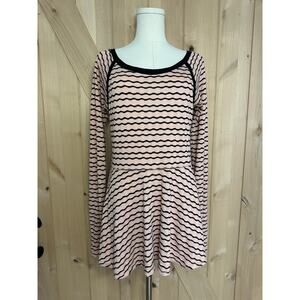 Free People | Wavy Stripe Pointelle Peplum Top | Size Large